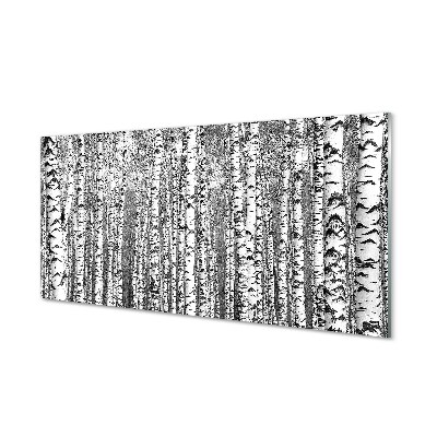 Tableau sur verre Arbre noir et blanc