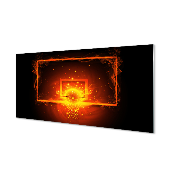 Tableau sur verre Basket flaming