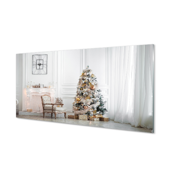 Tableau verre imprimé Décorations d'arbre de noël