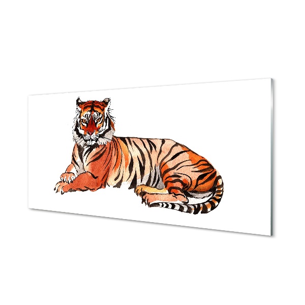 Tableau sur verre Tigre peint