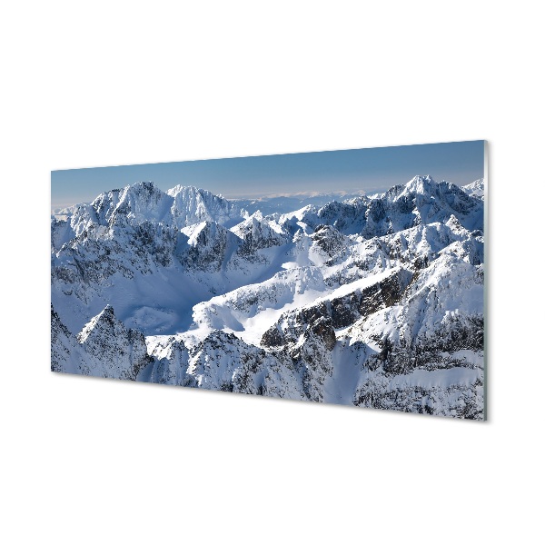 Tableau verre imprimé Montagne hiver