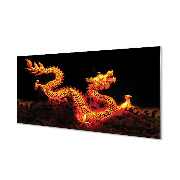 Tableau verre imprimé Dragon d'or