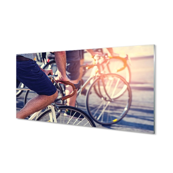 Tableau photo sur verre Les cyclistes