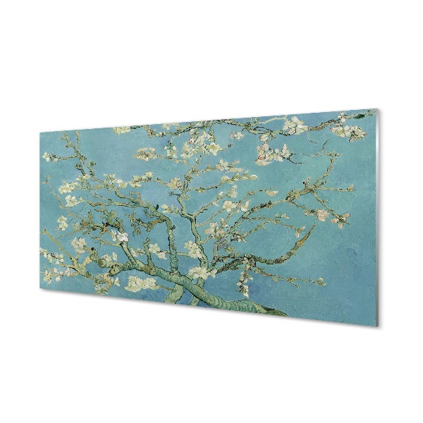 Tableau photo sur verre Art fleur d'amande