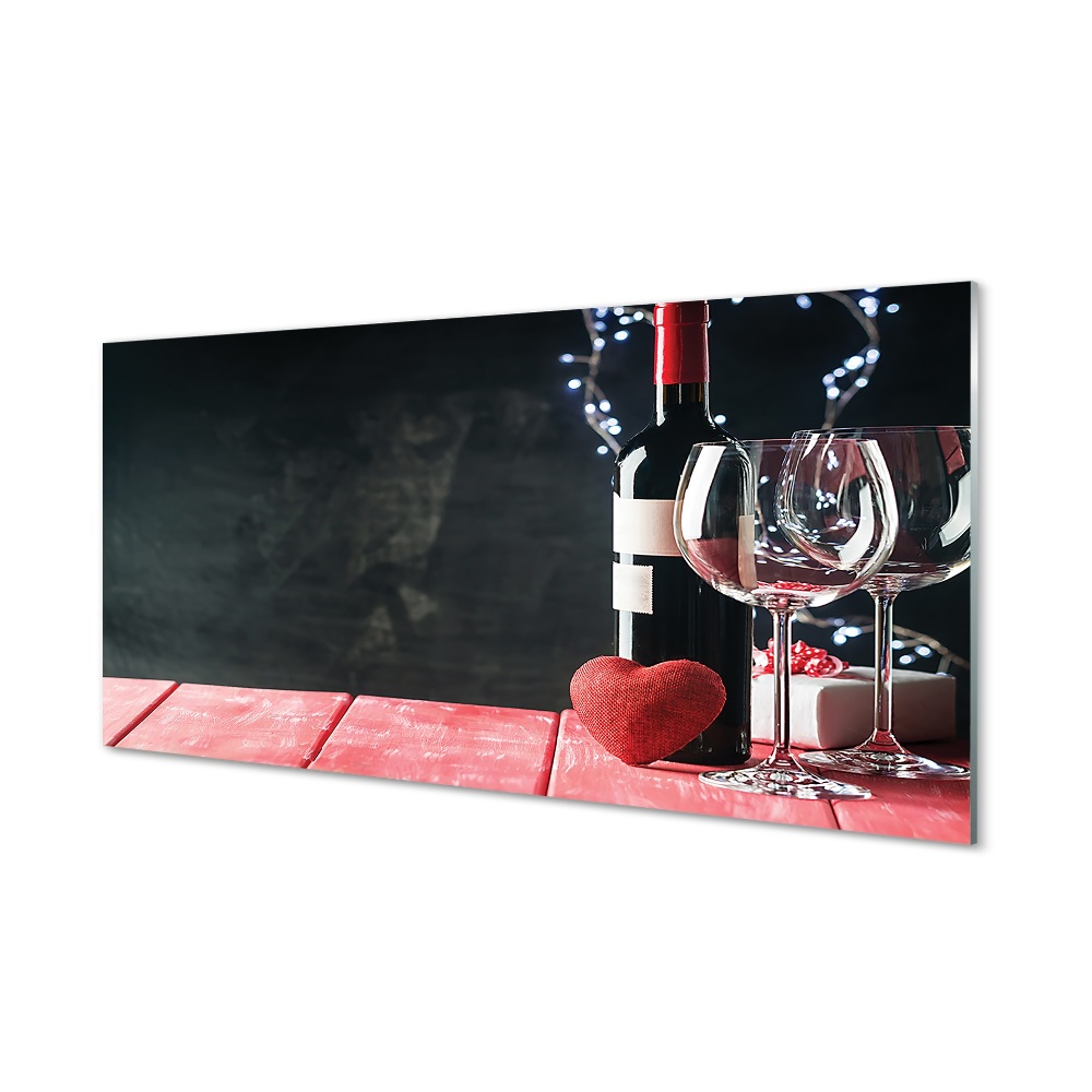 Tableau photo sur verre Coeur de verres de vin en verre