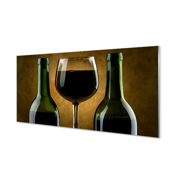 Tableau imprimé sur verre 2 bouteilles de verre à vin