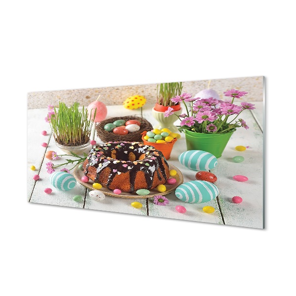 Tableau verre imprimé Fleurs gâteau d'oeufs