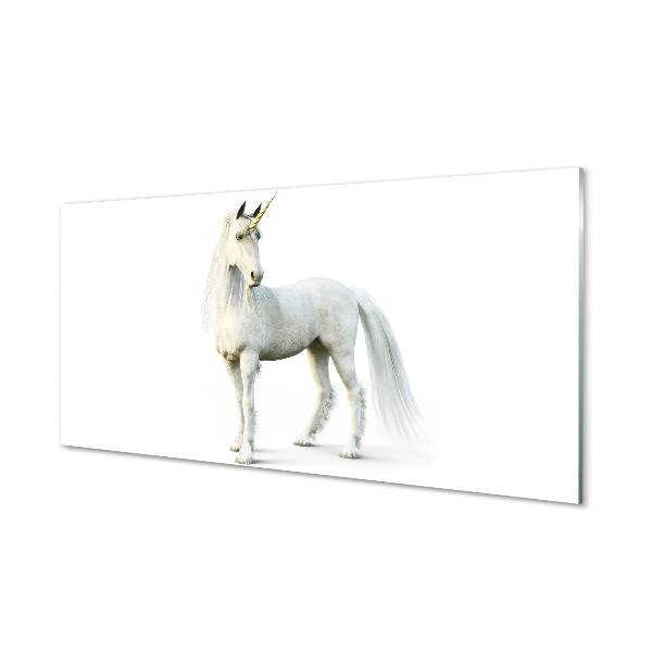 Tableau en verre Licorne blanche