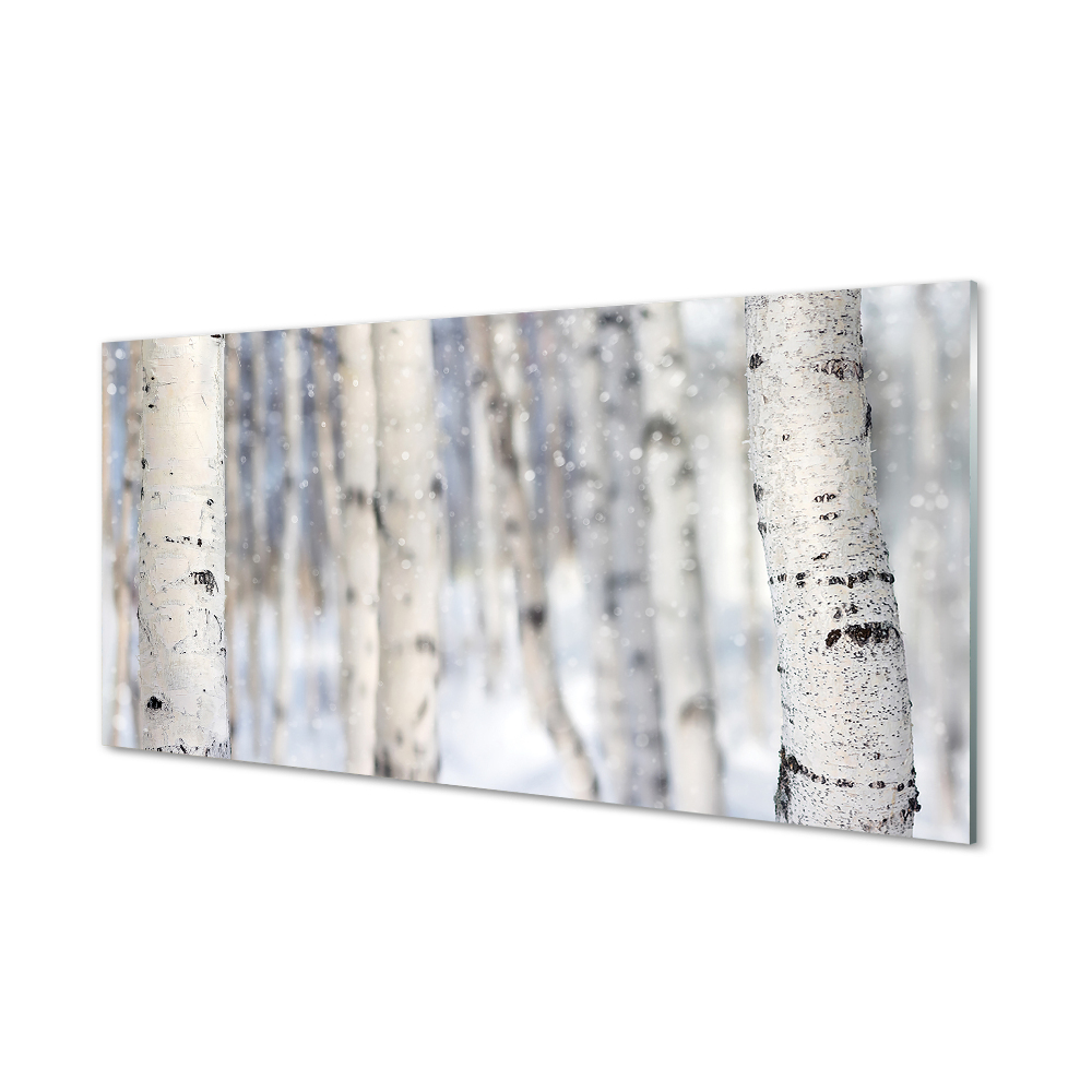 Tableau en verre Les arbres de la neige d'hiver