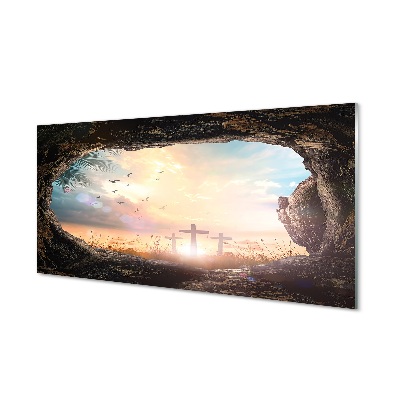 Tableau imprimé sur verre Cave traverse les oiseaux