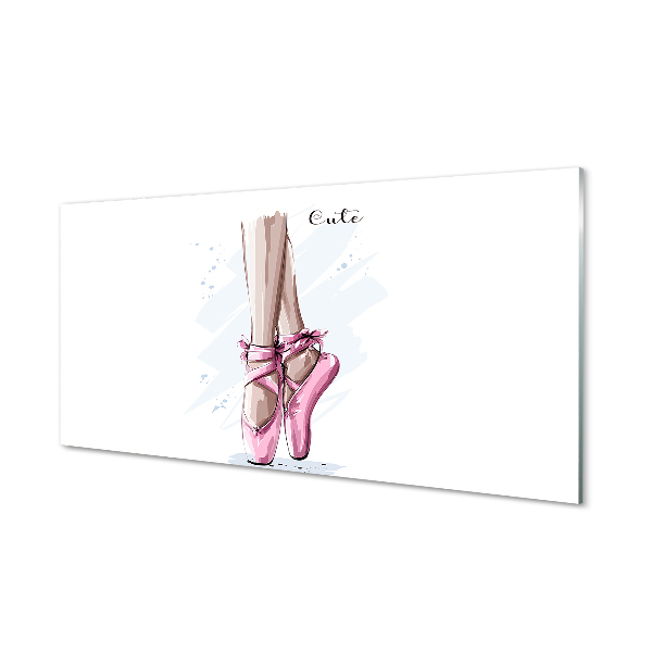 Tableau imprimé sur verre Chaussures de ballet rose