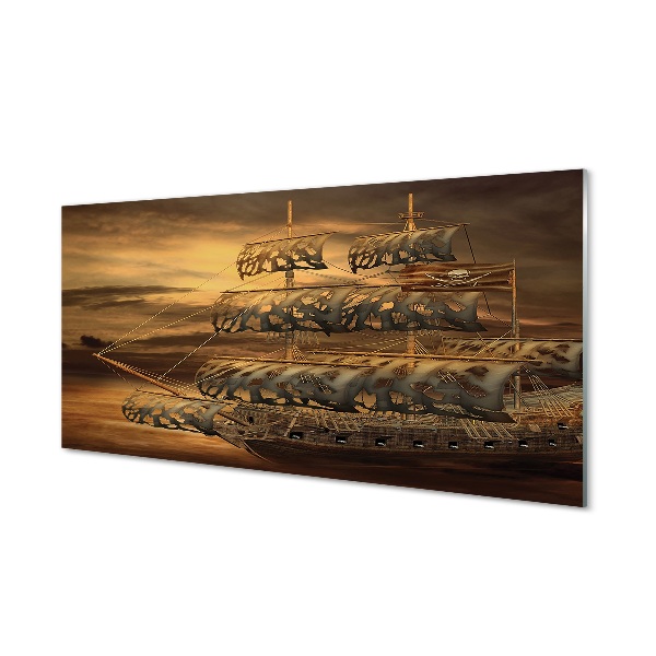 Tableau photo sur verre Nuages ​​de mer de navires