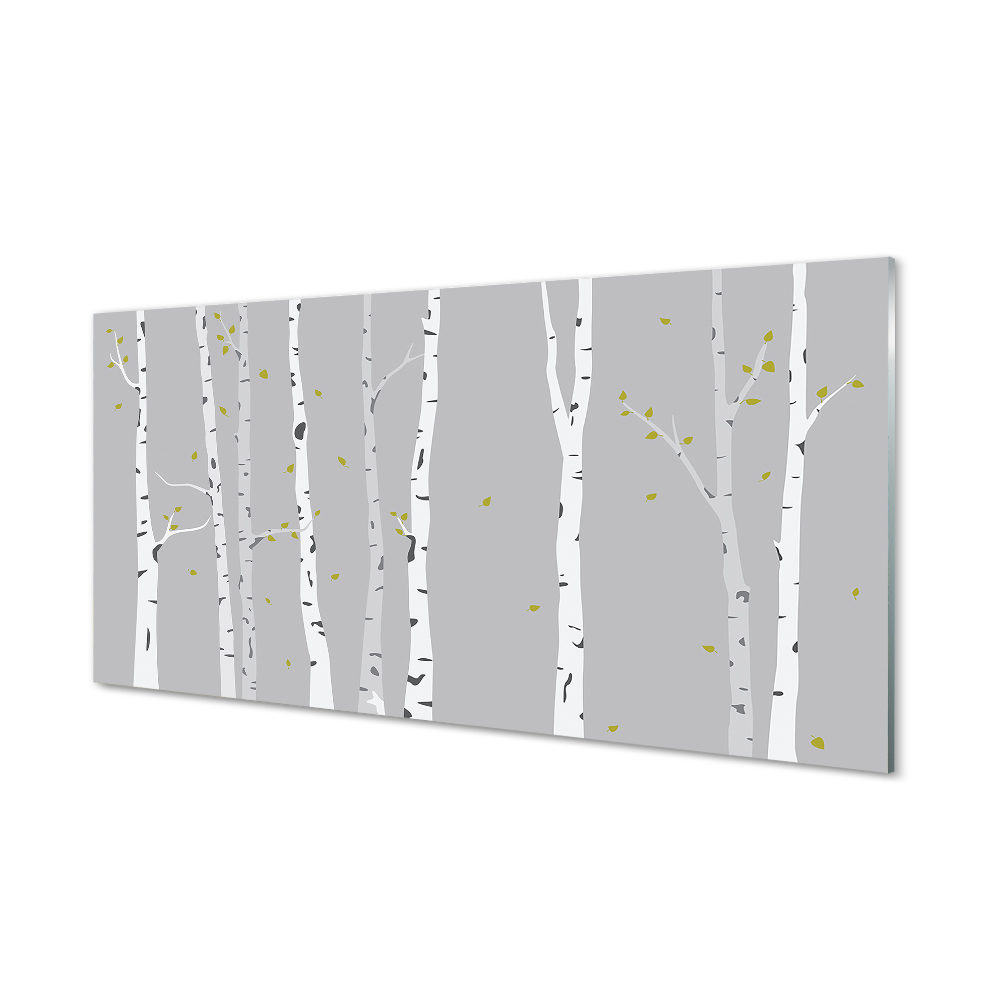 Tableau imprimé sur verre Illustration de bouleau