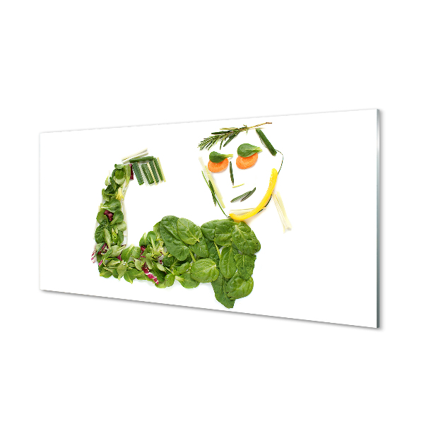 Tableau sur verre Caractère avec des légumes