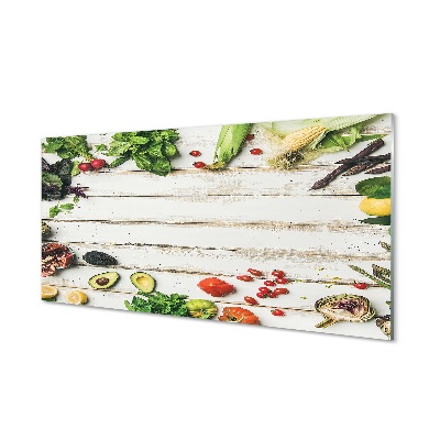 Tableau en verre Épinards avocado corn