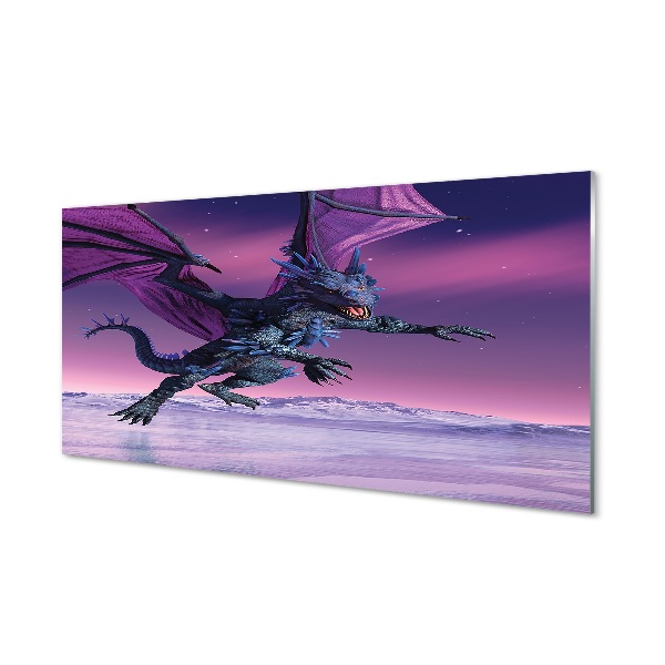 Tableau verre imprimé Dragon ciel coloré