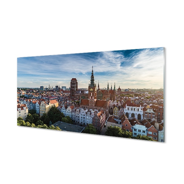 Tableau imprimé sur verre Église gdańsk panorama