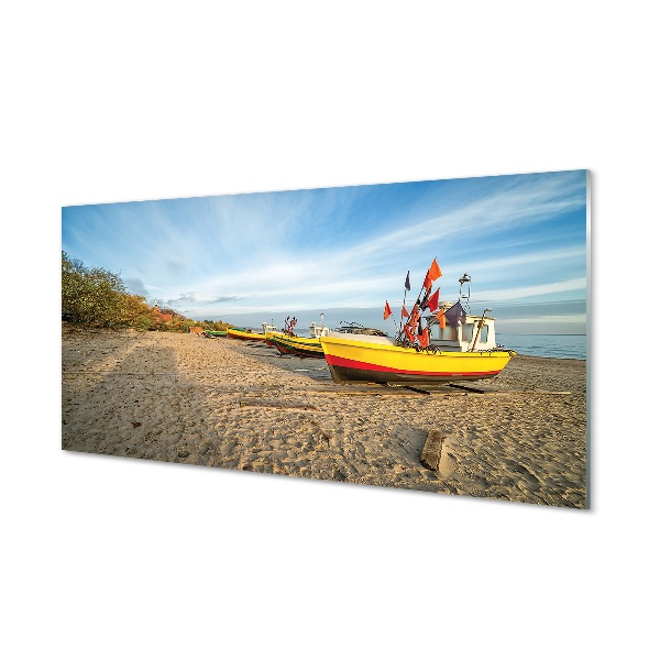 Tableau photo sur verre Bateaux gdańsk plage de la mer