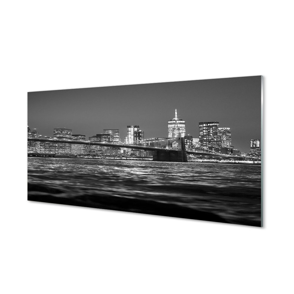 Tableau en verre Panorama de la rivière pont