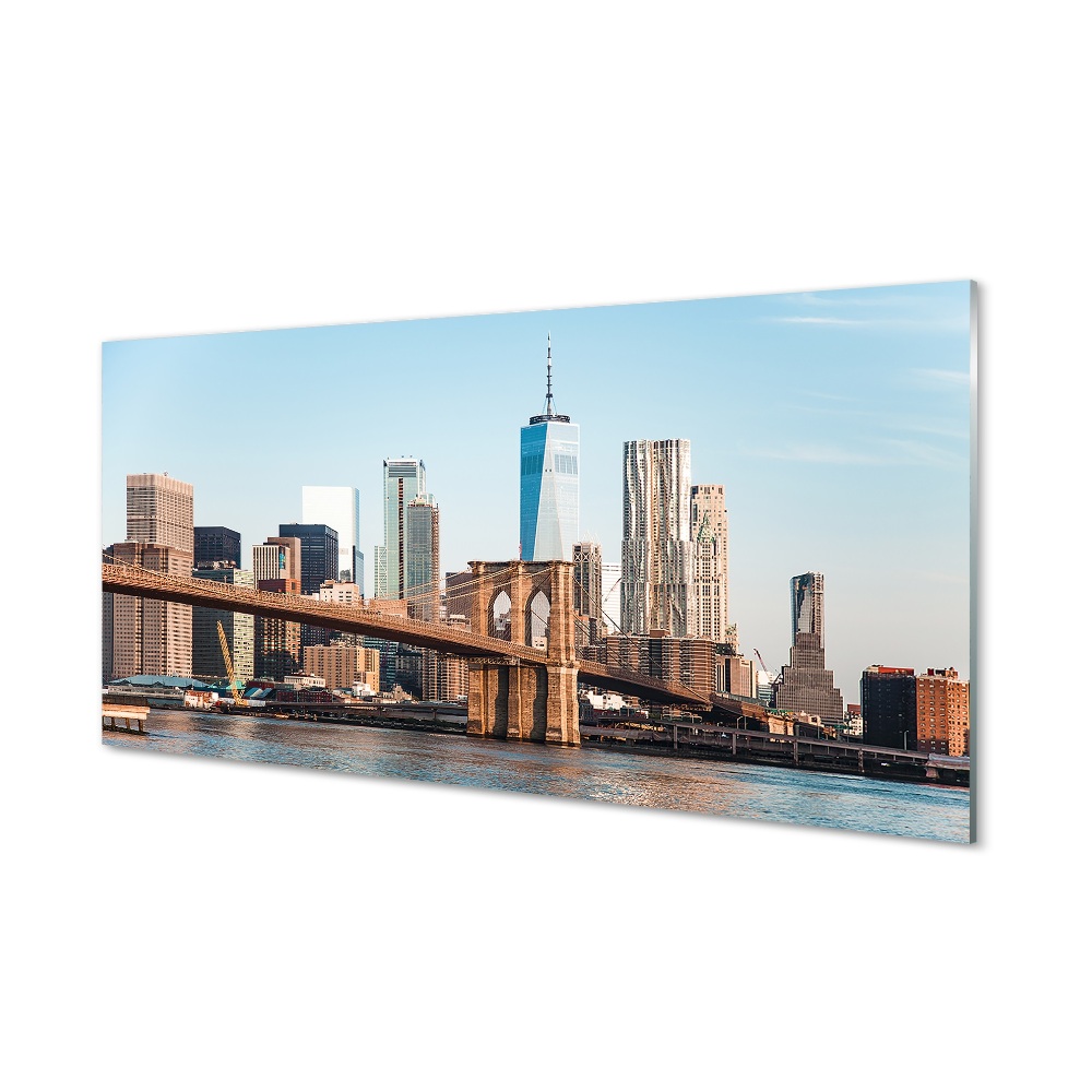Tableau sur verre Rivière pont panorama