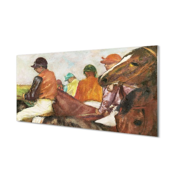 Tableau sur verre Rider course de chevaux