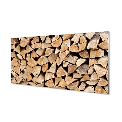 Tableau photo sur verre Composition de combustible bois