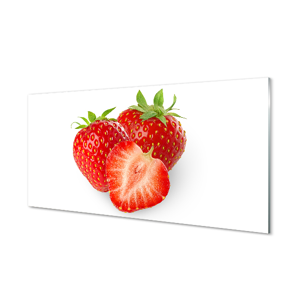 Tableau imprimé sur verre Fraises sur fond blanc