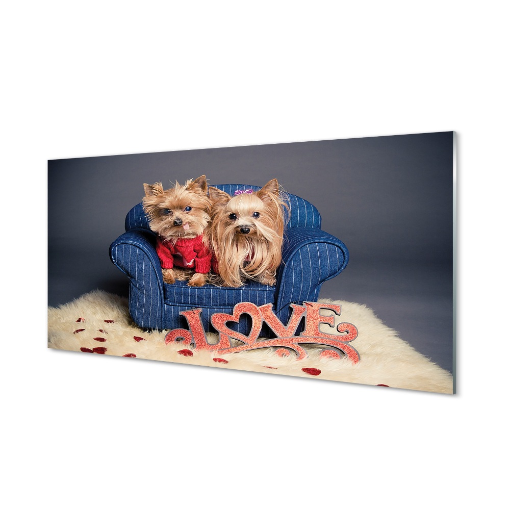 Tableau sur verre Yorkie