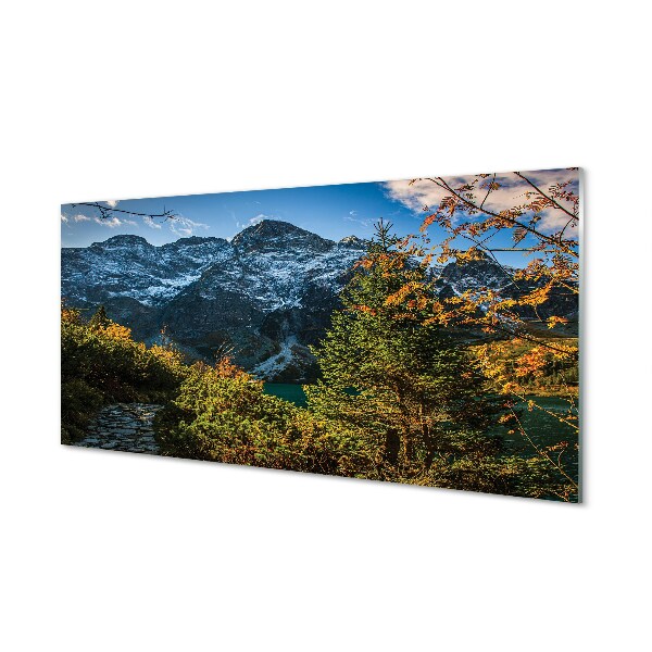 Tableau photo sur verre Lac montagne