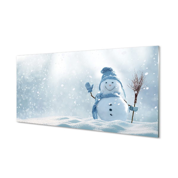 Tableau sur verre Neige bonhomme de neige