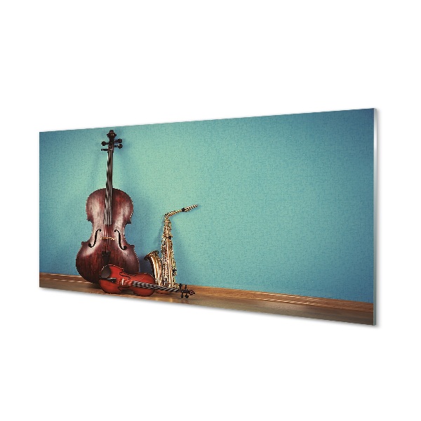 Tableau imprimé sur verre Trompette violon