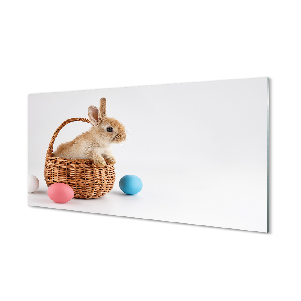 Tableau imprimé sur verre Lapins oeufs