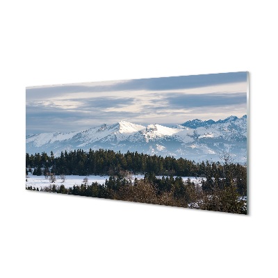 Tableau sur verre Montagne hiver
