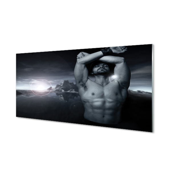 Tableau photo sur verre Montagne homme