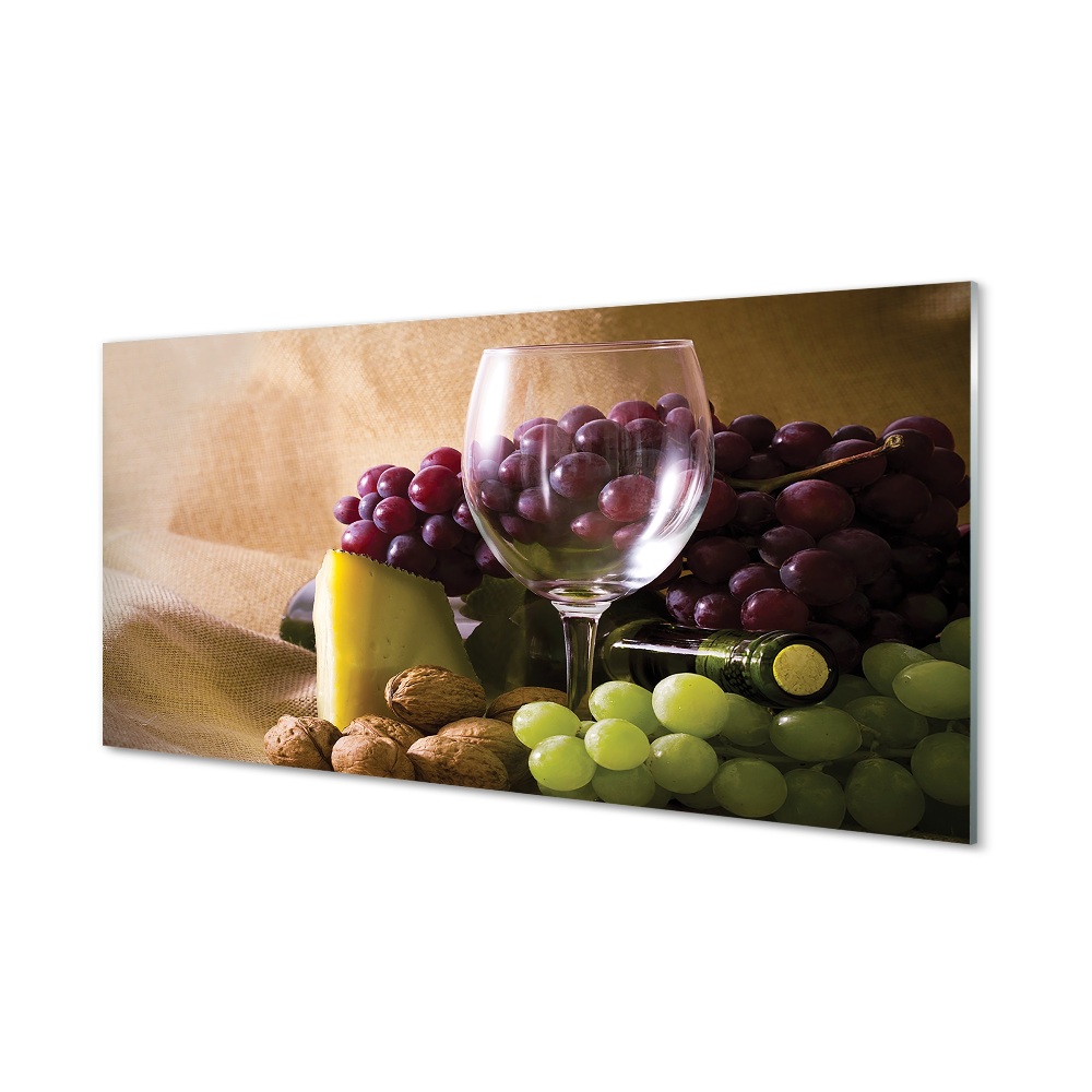 Tableau verre imprimé Raisins verre vide