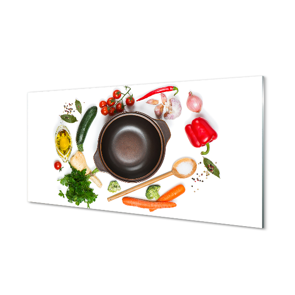 Tableau photo sur verre Cuillère tomates persil