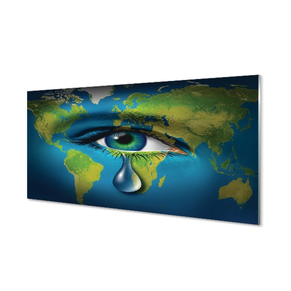 Tableau photo sur verre Carte des larmes des yeux