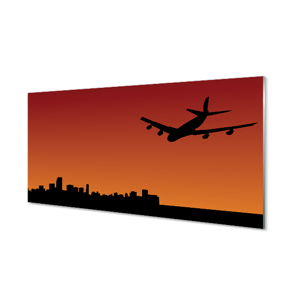 Tableau photo sur verre Avion ciel