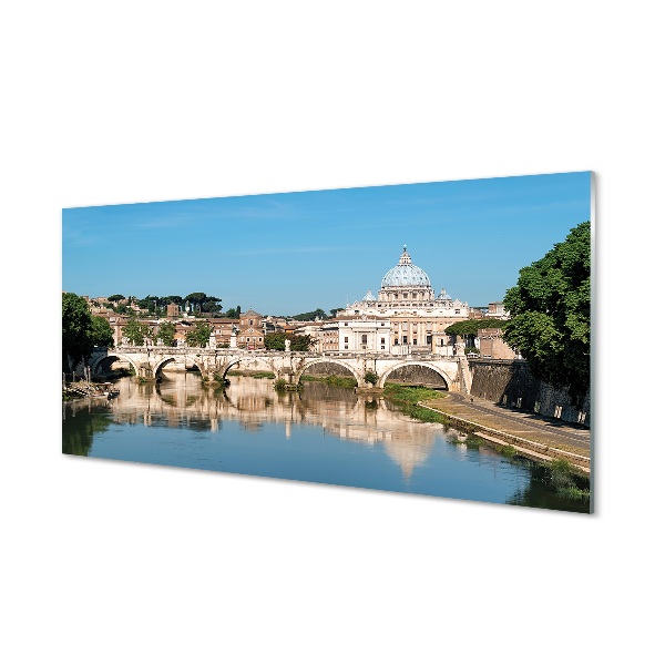 Tableau sur verre Ponts rome rivière