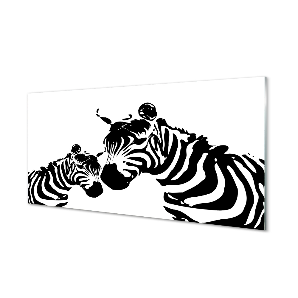 Tableau imprimé sur verre Zèbre peint