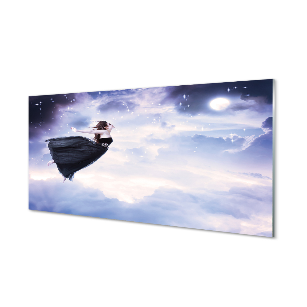 Tableau en verre Nuages ciel fée croissant