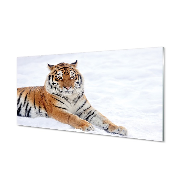 Tableau en verre Hiver tiger