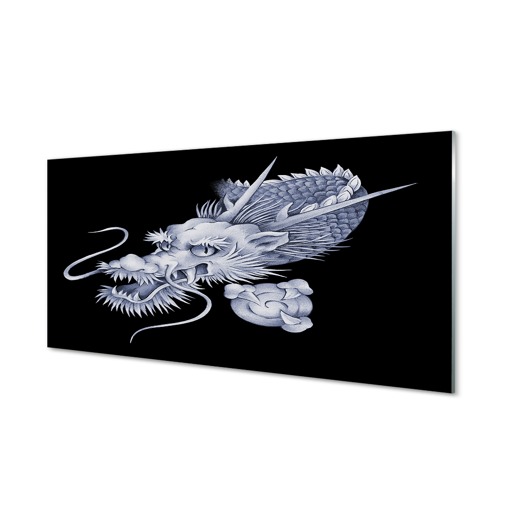 Tableau photo sur verre Tête de dragon japonais