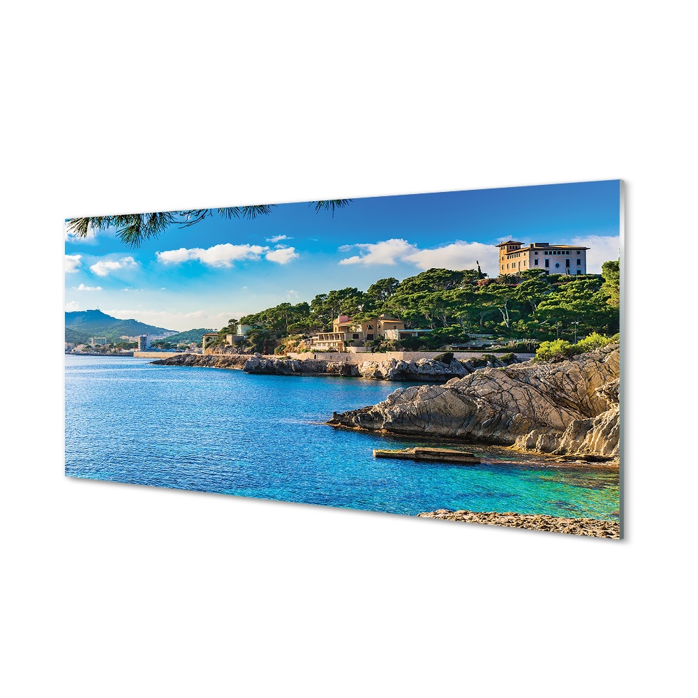 Tableau en verre Montagnes de la côte espagne mer