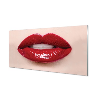 Tableau sur verre Lèvres rouges