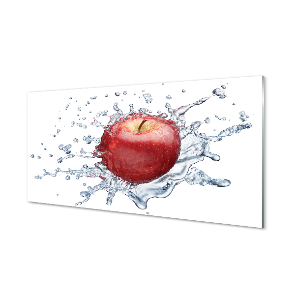 Tableau photo sur verre Pomme rouge dans l'eau