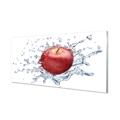 Tableau photo sur verre Pomme rouge dans l'eau
