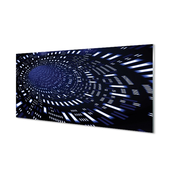 Tableau imprimé sur verre 3d tunnel bleu