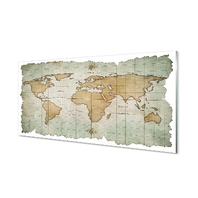 Tableau photo sur verre Carte