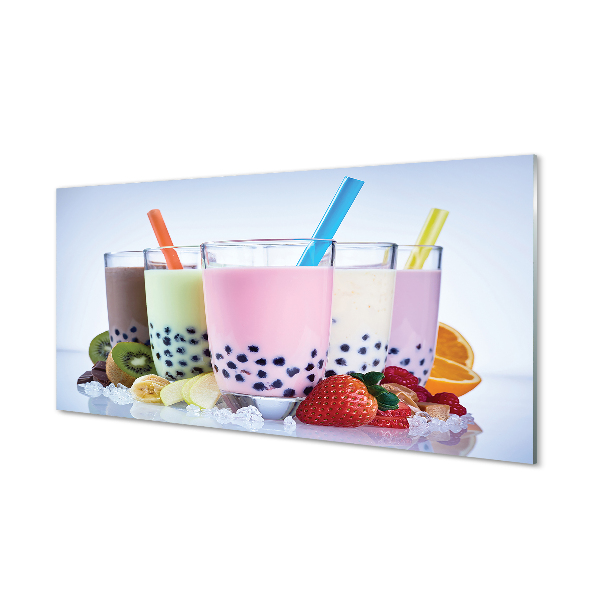 Tableau en verre Milk-shakes aux fruits